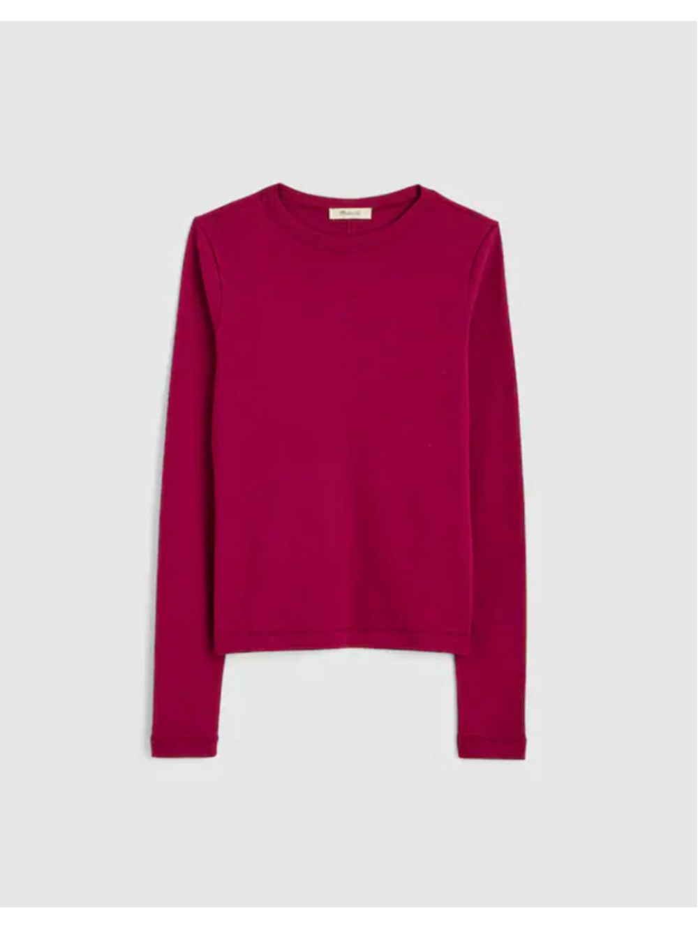NWT Madewell The '90s Long-Sleeve Tee in Compact Cotton in fuchsia size small